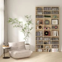 Organizzatore per CD e DVD, biblioteca scaffale archiviazione 1116 CD/528 DVD, 36 scomparti e ripiani regolabili, rovere