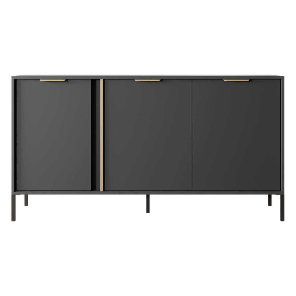 Madia Hamagami, Credenza 3 Ripiani, 153x40x81h cm Nero