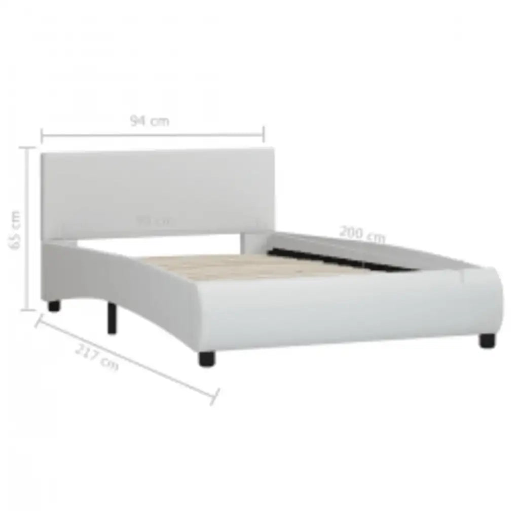 Giroletto con LED senza Materasso Bianco in Similpelle 90x200cm