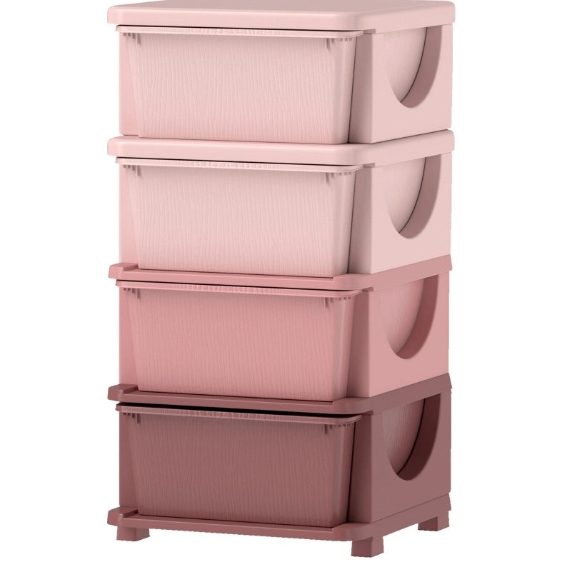 Mobile contenitore per bambini con 4 cassetti rosa