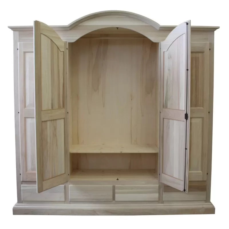 armadio classico 4 porte 4 cassetti legno grezzo 234x60x230 (472) - Mobili 2G