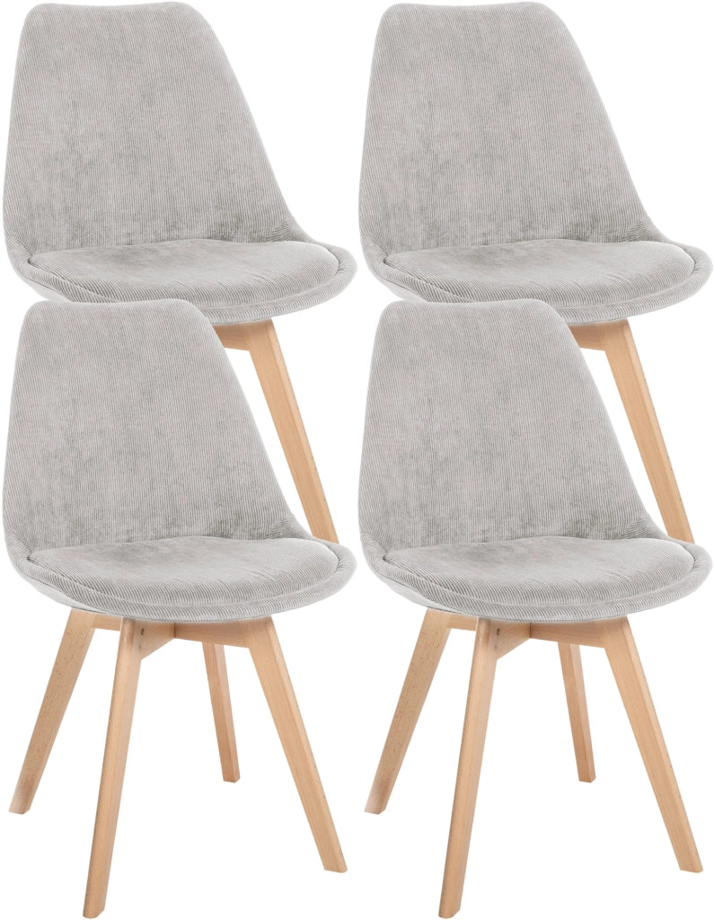 Set 4 Sedie Pranzo Linares Beige,Cordone