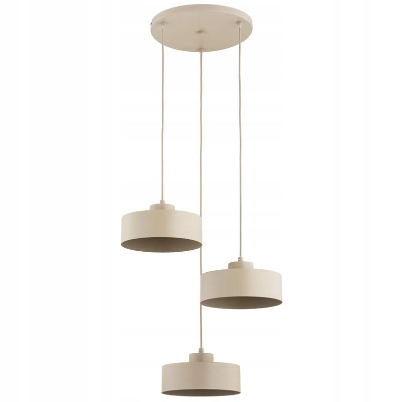 Lampada a sospensione beige rosetta tonda SELIA 3xE27 Alfa