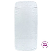 Asciugamani da Spiaggia 2 pz Bianchi 60x135 cm Tessuto 400 GSM CFW8330336