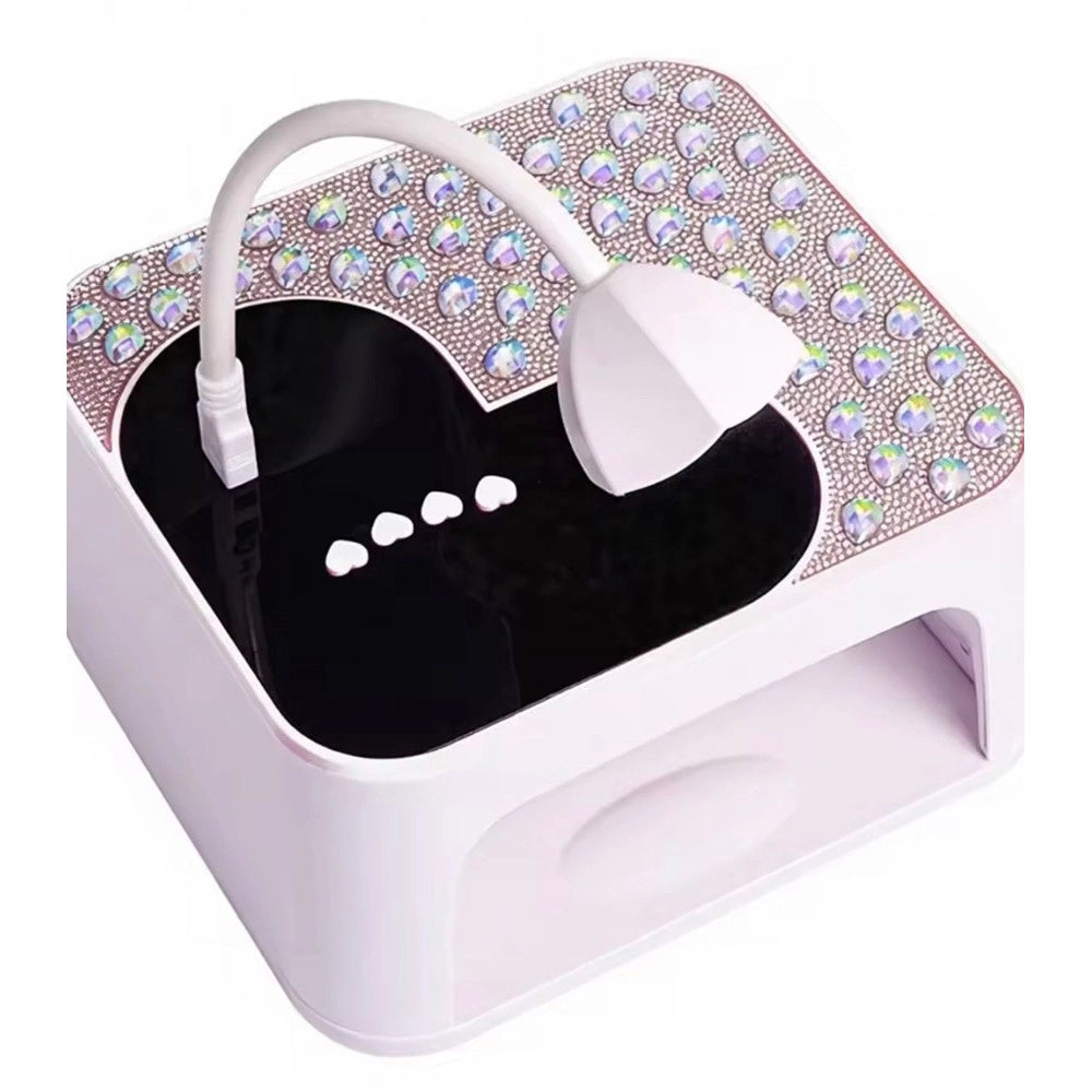 Trade Shop - Lampada Per Unghie Uv Led Portatile 288 W 45 Led Design A Cuore Con Brillanti Sun Bt-17 -