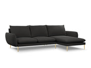 Cosmopolitan Design - Divano angolare destro "Vienna" 5 posti in bouclé nero 