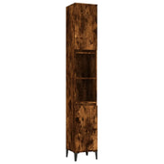 Armadietto Bagno | Armadio da bagno Rovere Fumo 30x30x190 cm in Legno Multistrato