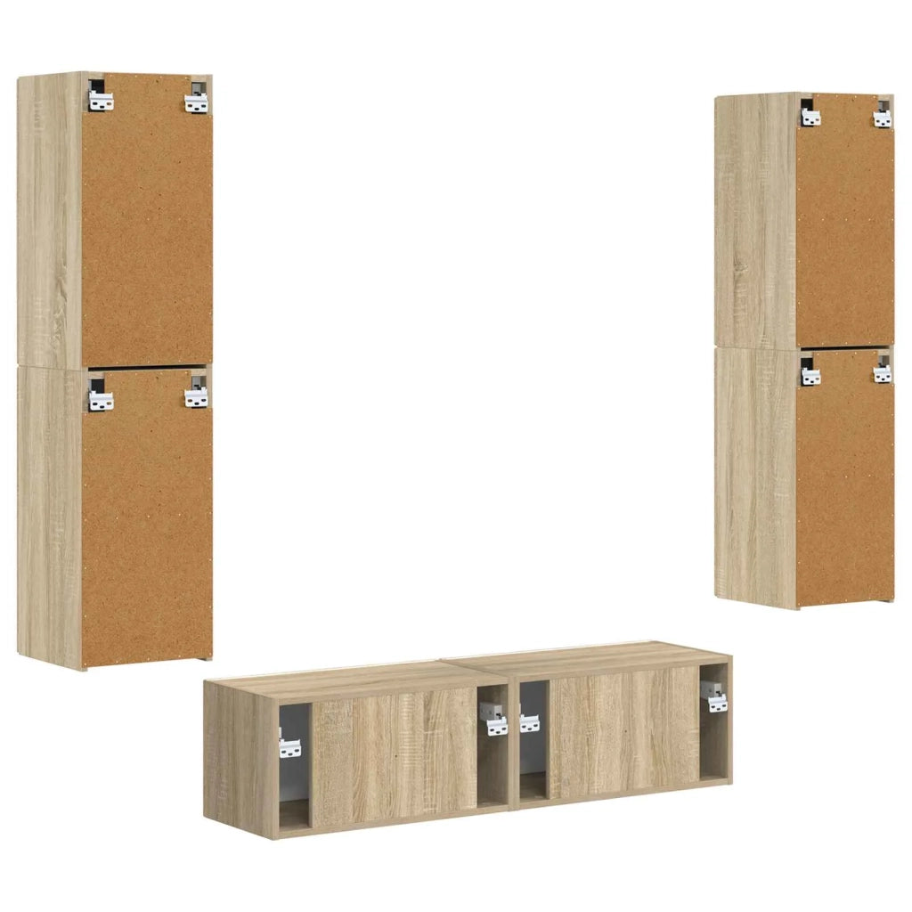 Set mobile TV 6 pcs Rovere Sonoma Legno multistrato
