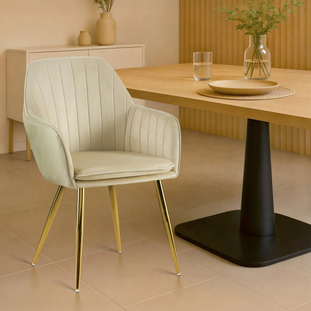 Esszimmerstuhl Cheryl Samt gold