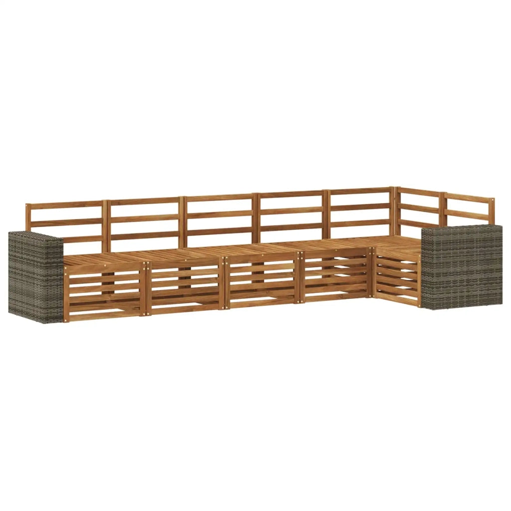 Set divano sezionale 6 pcs Naturale Legno di Acacia Massello