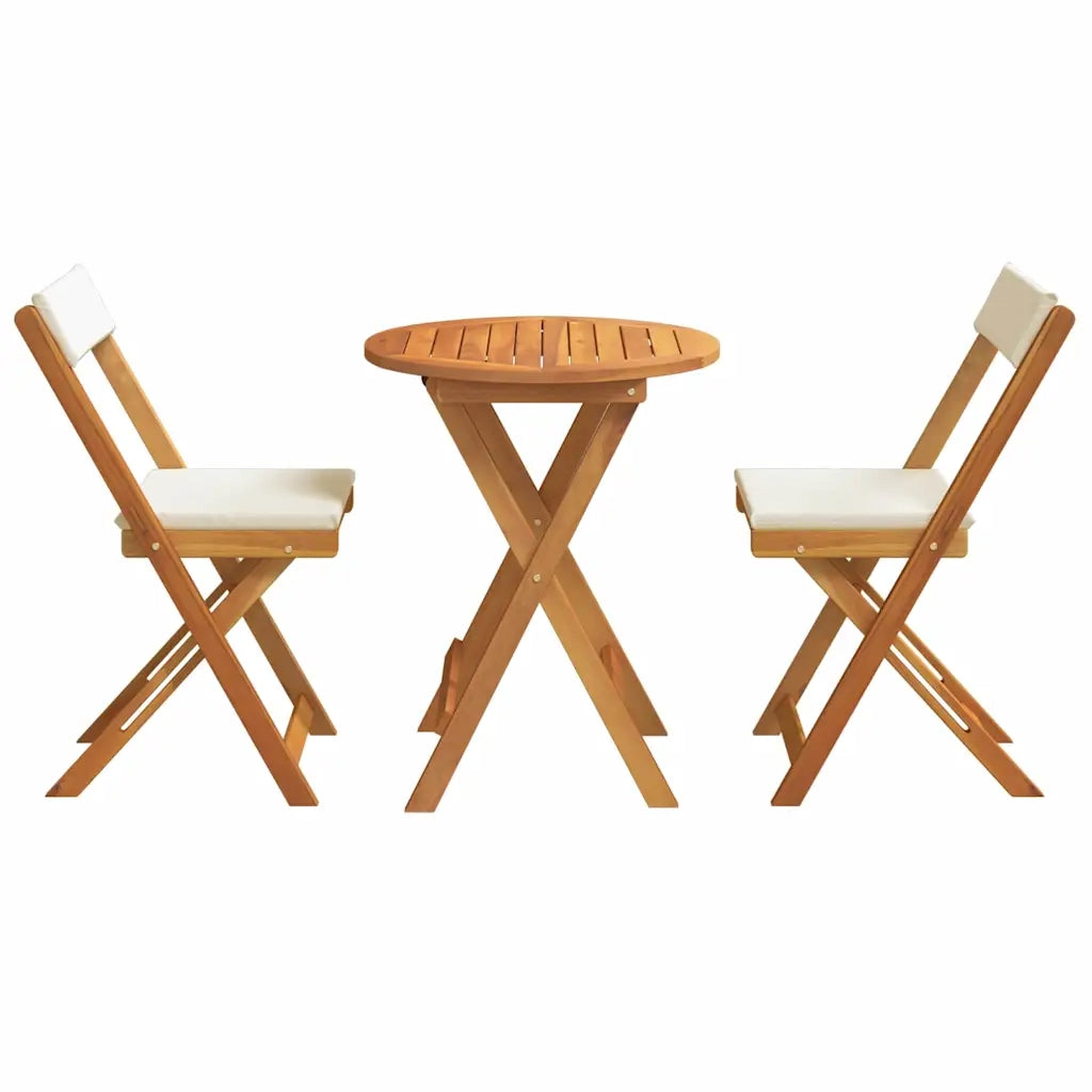 Set da Pranzo per Giardino con cuscino 3 pz | Set Salotto da Giardino Olio Naturale