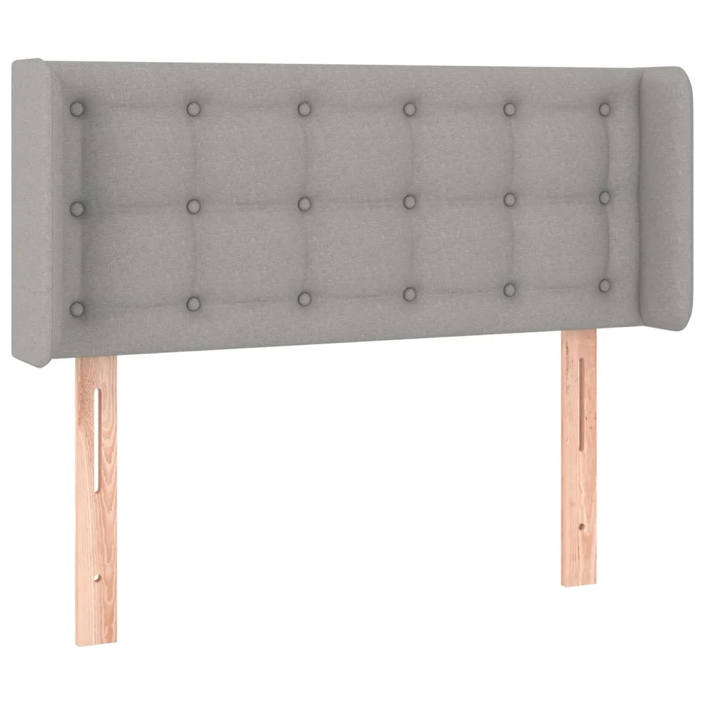 Testiera-Testata Decorativa Grigio Chiaro a LED 93x16x78/88 cm in Tessuto 575608