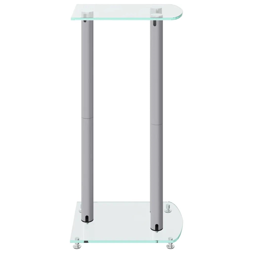 Pedane Casse 2 pz Argento Vetro Temperato Design a 3 Pilastri CFW2072321