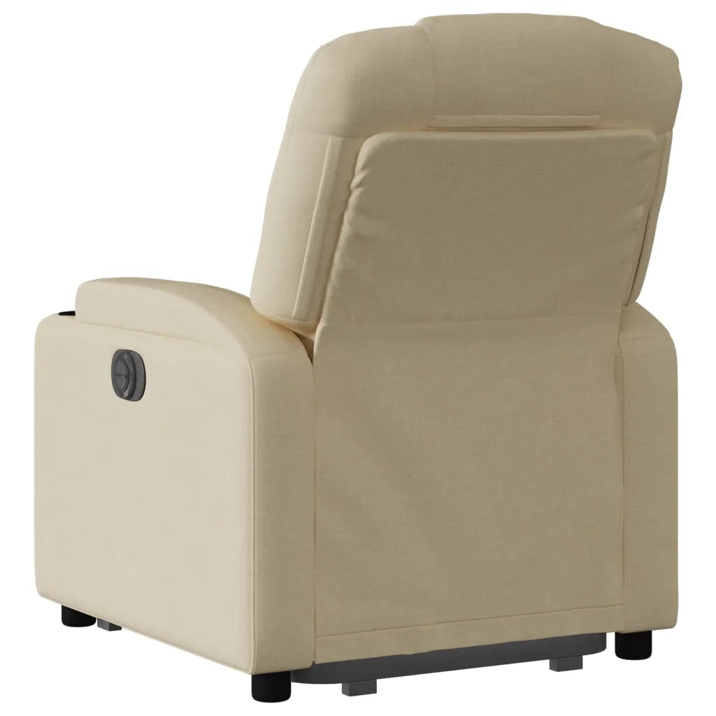 Poltrona Alzapersona Reclinabile Elettrica Crema in Tessuto 3204401