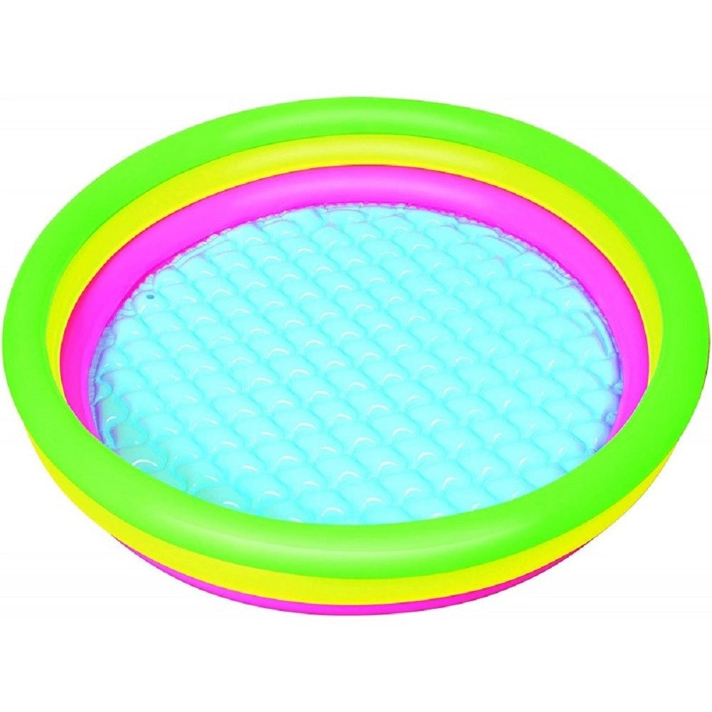 Trade Shop - Piscina Summer A 3 Anelli Color Arcobaleno Con Fondo Gonfiabile 102x25 Cm 51104 -