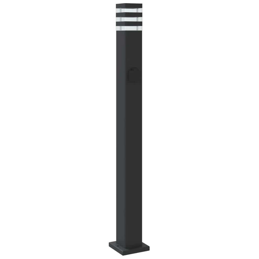 Lampada da terra per esterno con presa 110 cm alluminio nero 02_0042528