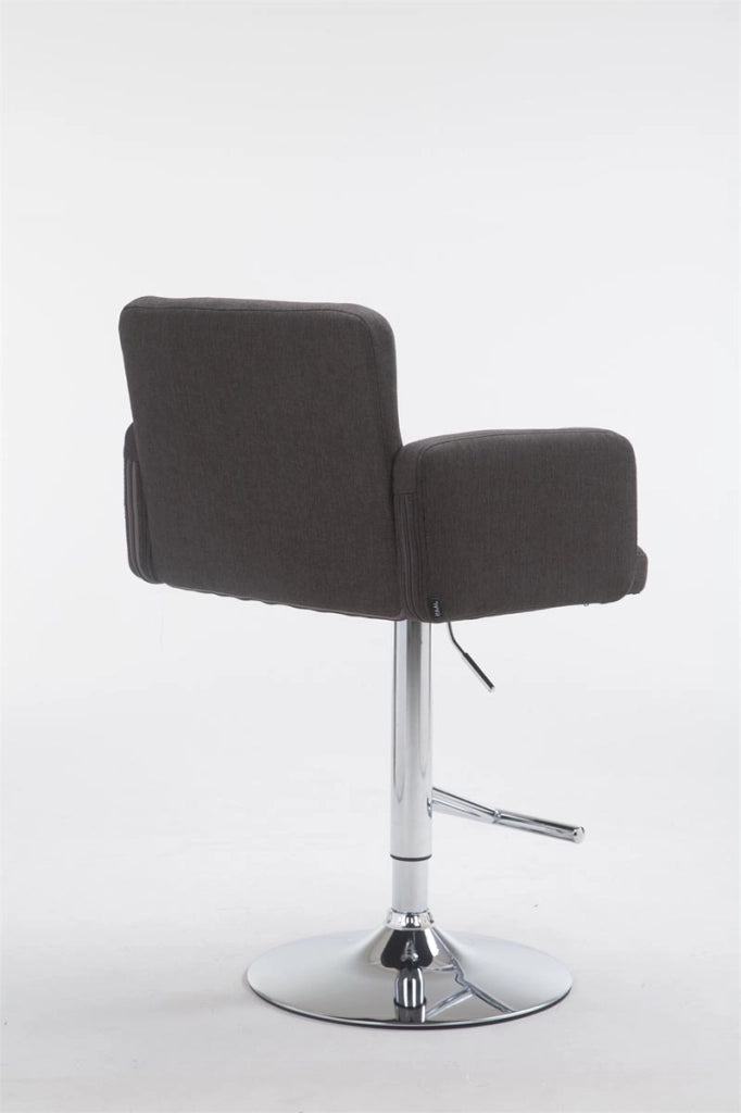 Sgabello Los Angeles in tessuto grigio scuro,cromo