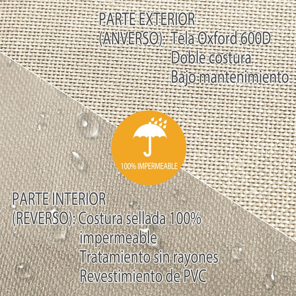 Copertura Protettiva per Banco da Giardino ¨C Zephmum ¨C Grigio 152x87x59/79cm
