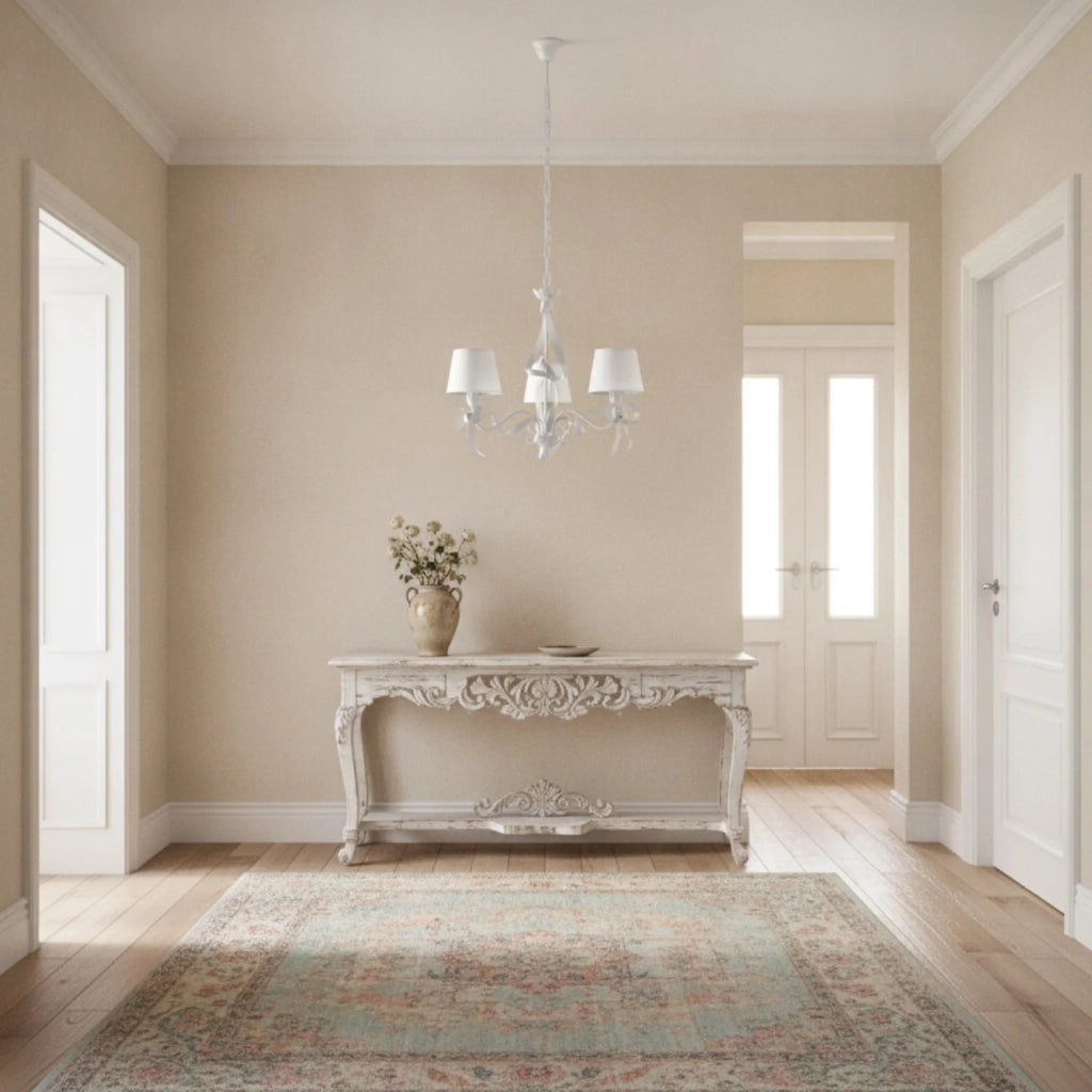 Lampadario Shabby Chic Lucy 3 Luci Bianco LuceArt Classic