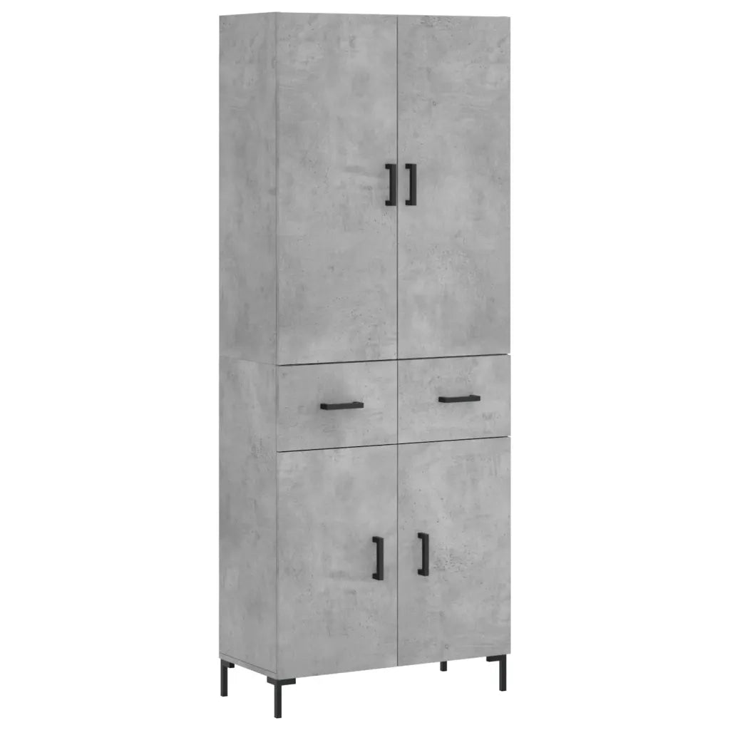 Credenza-Buffet-Armadio da cucina Grigio Cemento 69,5x34x180 cm in Legno Multistrato 242831