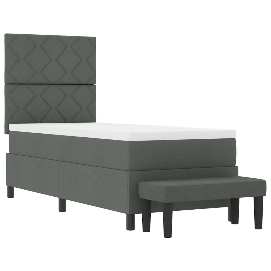 Letto a molle con materasso Grigio scuro 80 x 200 cm Tessuto