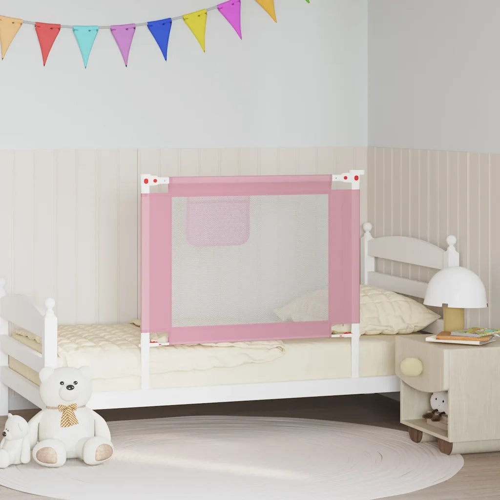 Sponda Letto di Sicurezza per Bambini Rosa 90x25 cm in Tessuto 10198