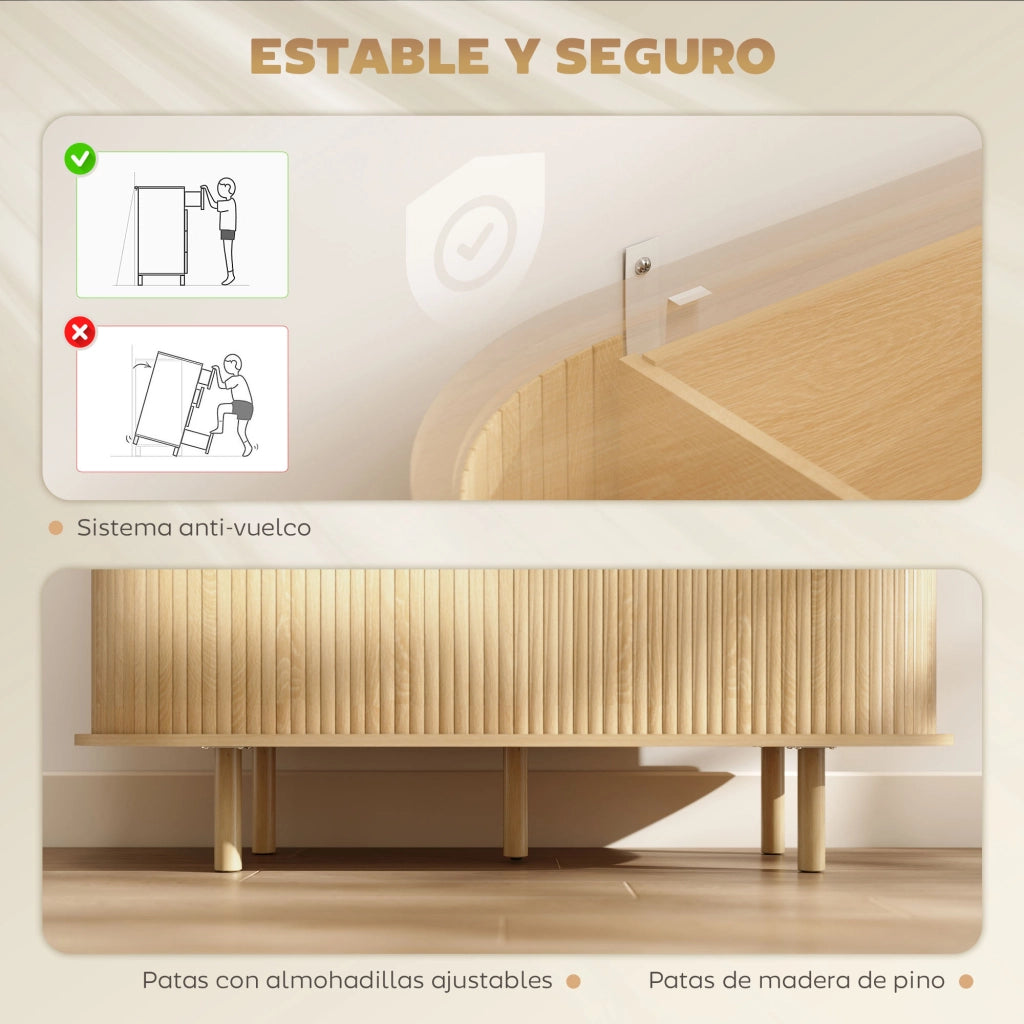 Armadio con ante scorrevoli ¨C zephmum ¨C quercia 120x40x78 cm