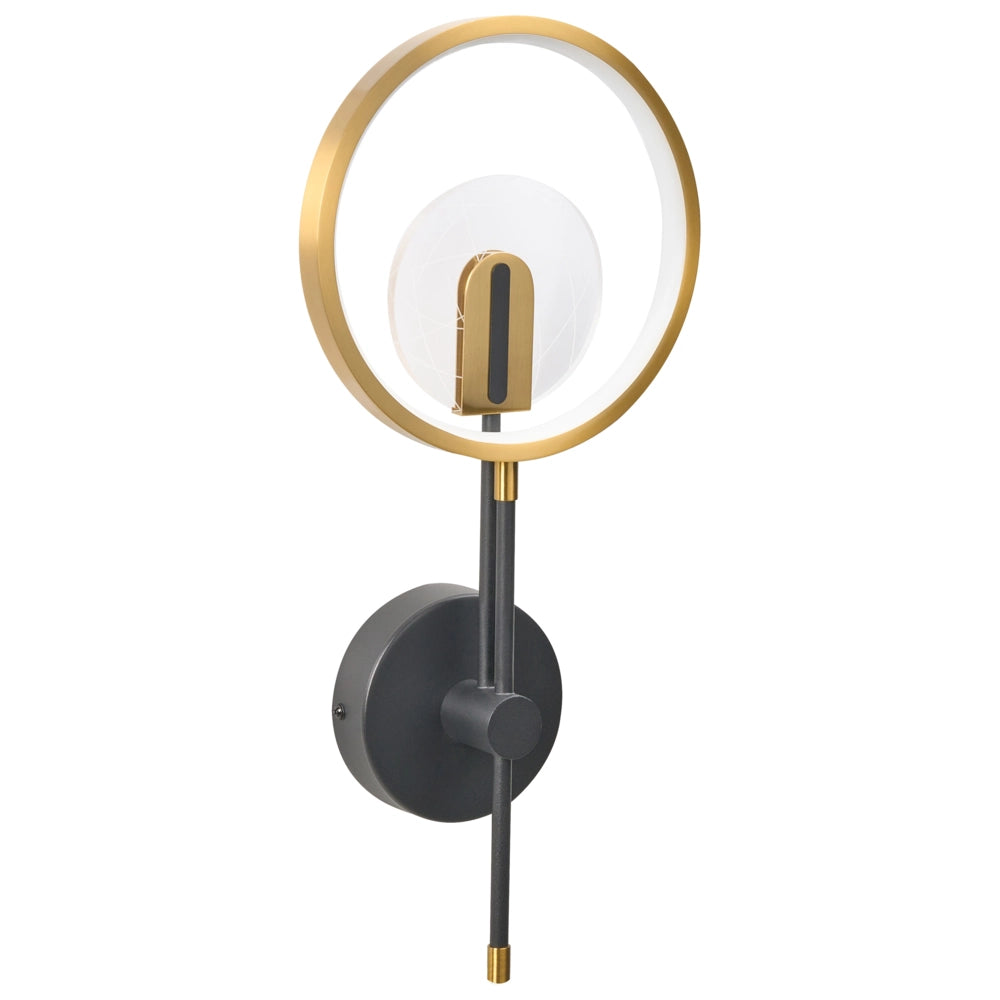 Lampada da parete a LED Oro Silicone Nero Base Metallica Luce Bagno Soggiorno Design Moderno
