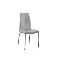Set 4 Sedie 43x44xH92 cm in Similpelle Viva Grigio Chiaro cromo