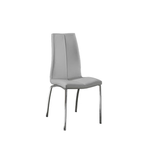 Set 4 Sedie 43x44xH92 cm in Similpelle Viva Grigio Chiaro cromo