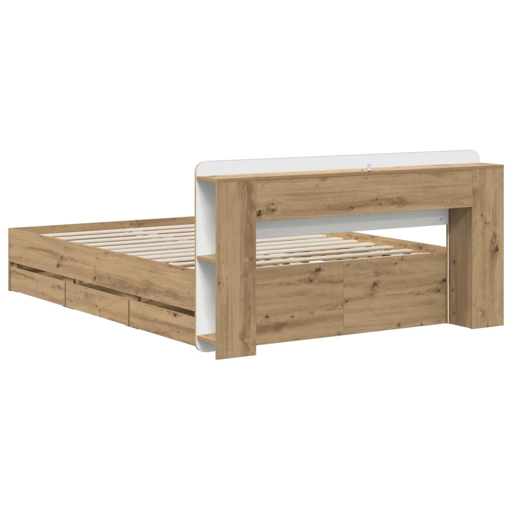 Struttura del letto con stoccaggio e testata Rovere Artigianale 3445802