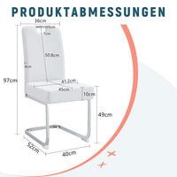 Due sedie da pranzo imbottite - Xylo - Bianco - Confort e design ergonomico