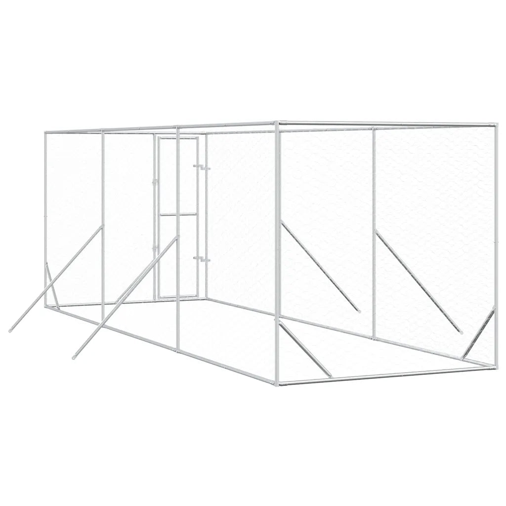 Cuccia per Cani da Esterno Argento 2x6x2 m Acciaio Zincato CFW4100318