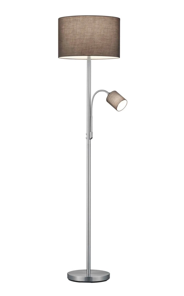 Piantana con lampada da lettura, metallo, grigio e bianco, H 170 cm, Hotel