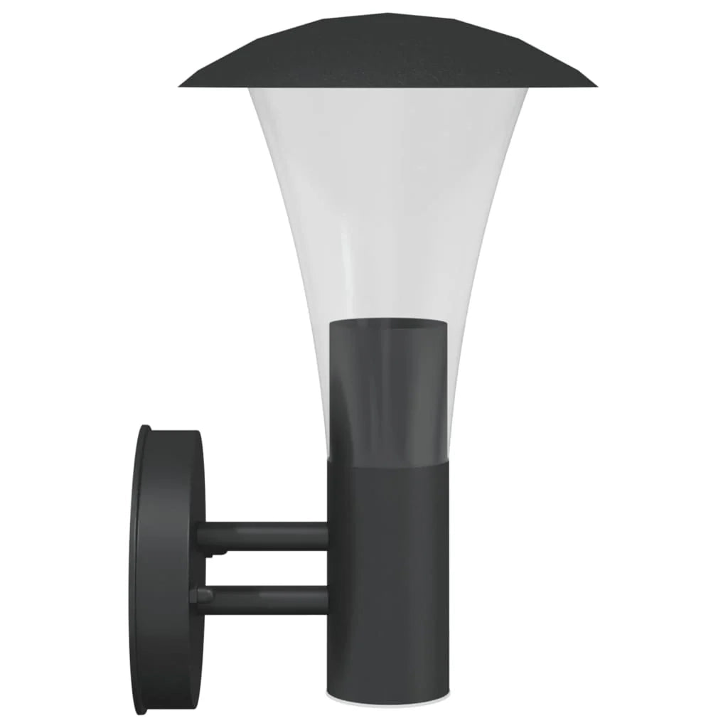 Applique da esterno dal design moderno 17,5 x 17,5 x 28 cm resistente alle intemperie acciaio inox nero 02_0056559