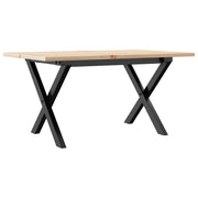 Tavolino da salotto | Tavolino da caff¨¨ | Tavolino da Soggiorno Telaio a X 80x50x40 cm Legno Pino e Acciaio