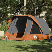 Tenda Familiare Cabina 6 Persone-Tenda da campeggio Grigia Arancione Impermeabile 769565