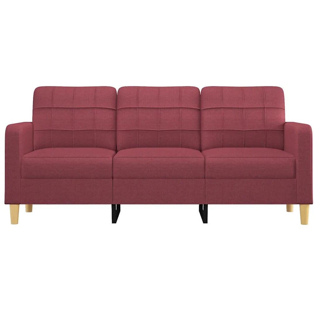 Divano | Divano da soggiorno | Sofa a 3 Posti Rosso Vino 180 cm in Tessuto