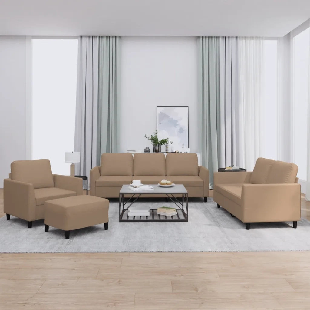Set di Divani 4 pz con Cuscini cappuccino in Similpelle 3201749