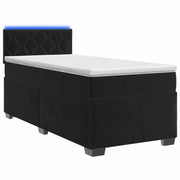 Letto con Box Spring, Materasso e LED Nero 90 x 190 cm Velluto 3452092