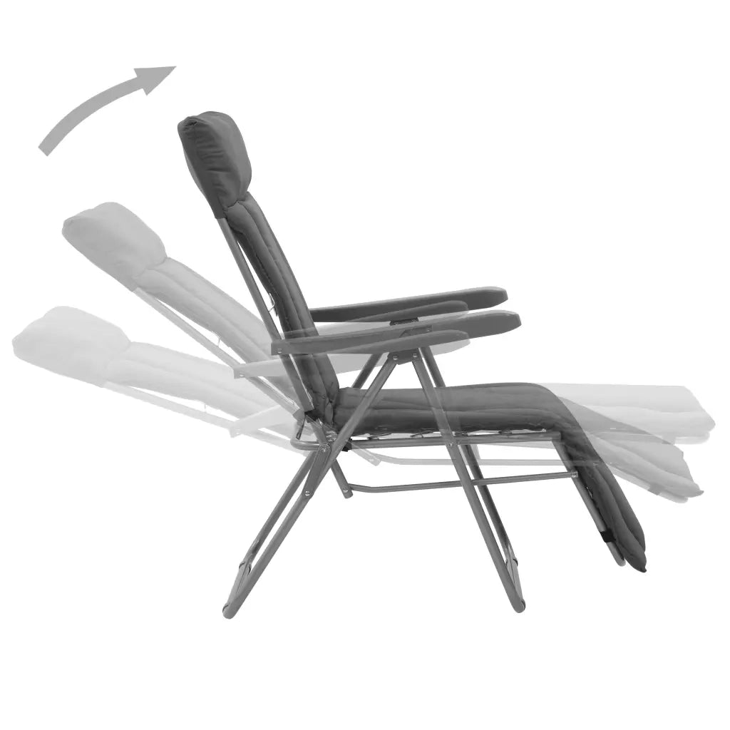 Sedie da Giardino Pieghevoli con Cuscino 2 pz Grigio 44320