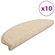 Tappetini per scale 10 pz | Gradini per Scale 65x21x4 cm Crema Semicircolari Grandi