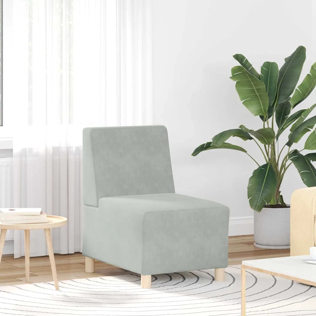 Divano Modulare Senza Braccioli 2 pz-Sofa Modulare-Divanetto Grigio chiaro 617634