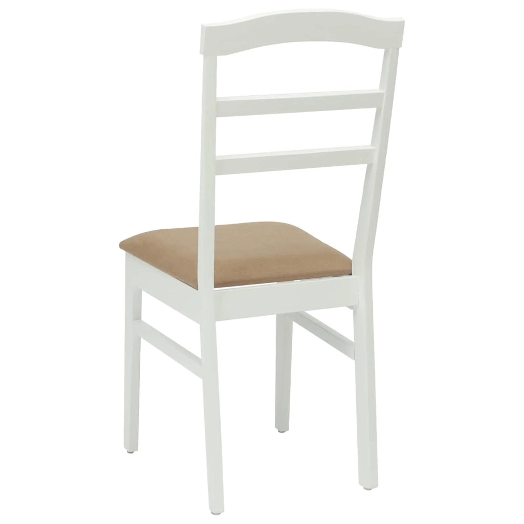 Sedia da pranzo 2 pcs Bianco e marrone Legno di gomma solido