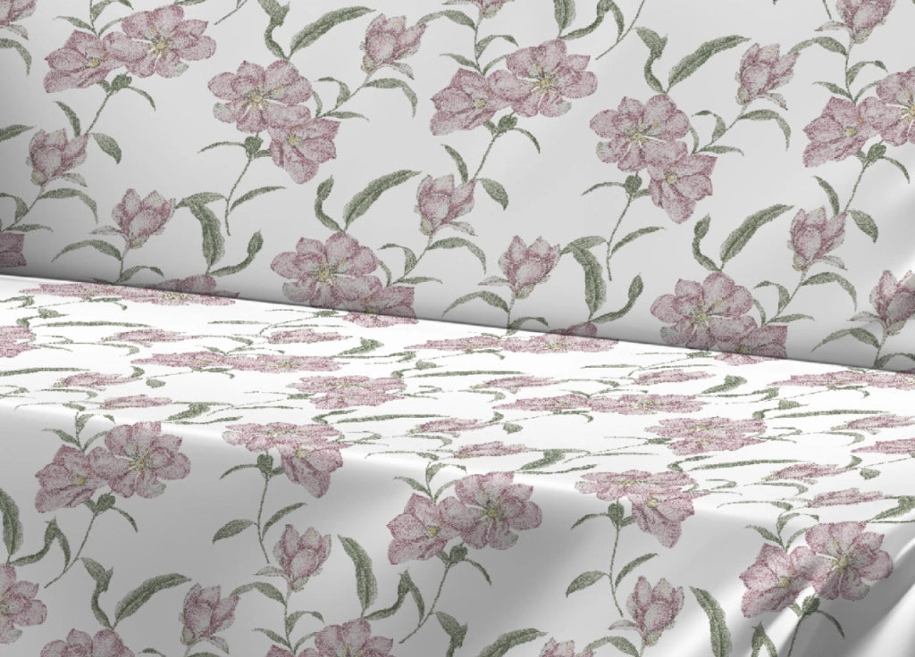 Telo Arredo Granfoulard Copritutto Salvadivano 100% Cotone Dis. Magnolia - Matrimoniale - Rosa