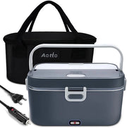 Lunchbox elettrica con grande capacità di 2 litri, 90 W velocissima elettrica lunchbox per adulti, 3-in-1 portatile lunch warmer con borsa isolata per auto/truck/ufficio, 12V/24V/220V (grigia)