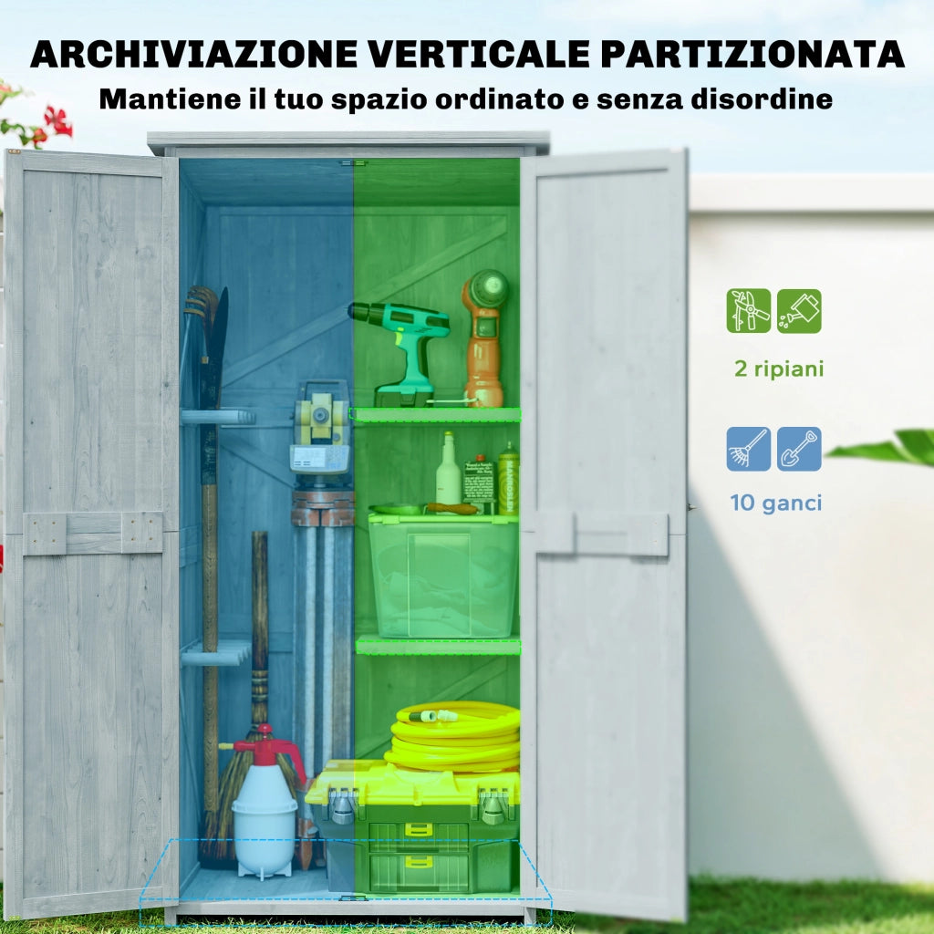 Armadio da Giardino ¨C zephmum ¨C Legno 2 Ripiani