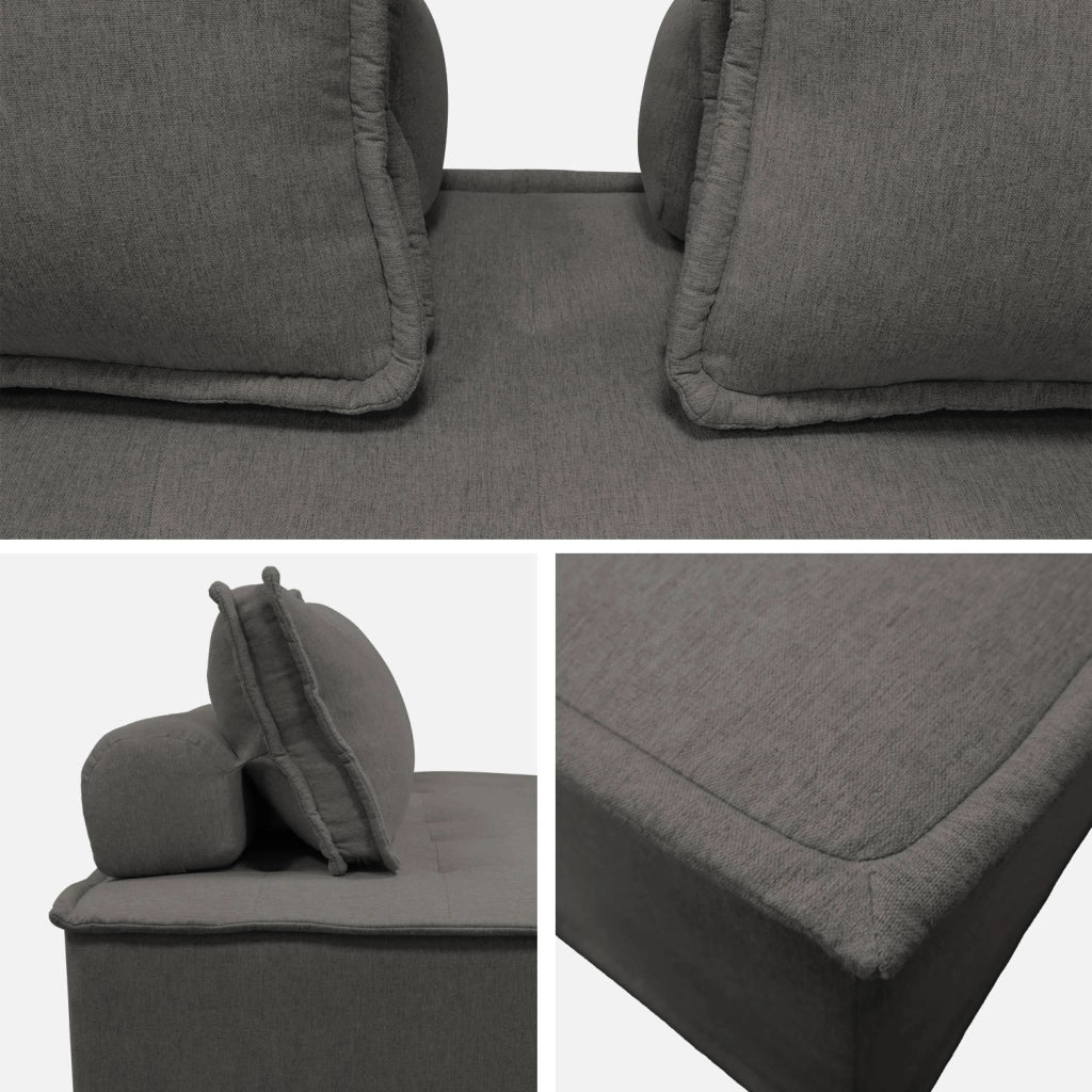 Divano modulare, 3 posti, grigio scuro
