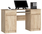 Scrivania per computer AKORD A5 Sonoma Quercia 135 cm 2 ante 2 cassetti 135x50x77 cm