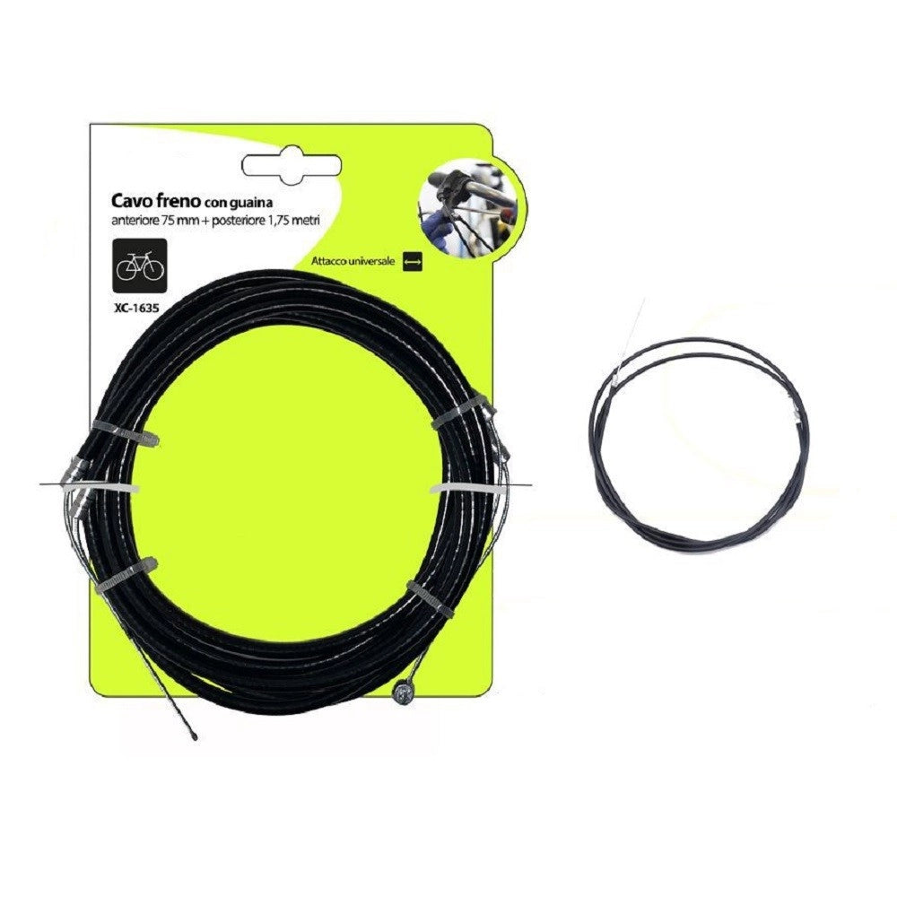 Trade Shop - Kit Cavo Filo Per Freno Con Guaina Anteriore Posteriore Per Bicicletta Xc-1635 -